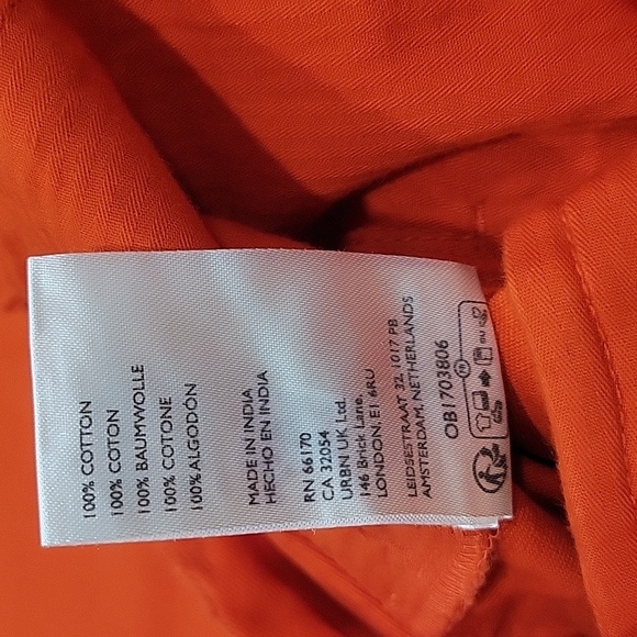 NWOT Free People Women's Orange Relaxed Pleated Boyfriend Chino Trousers size 0 - Picture 11 of 12